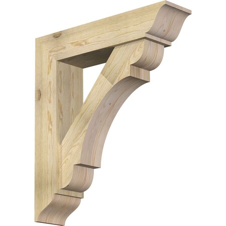 Ekena Millwork Olympic Traditional Rough Sawn Bracket w/ Offset Brace, Douglas Fir, 8"W x 34"D x 38"H BKT0806X34X38OLY01RDF